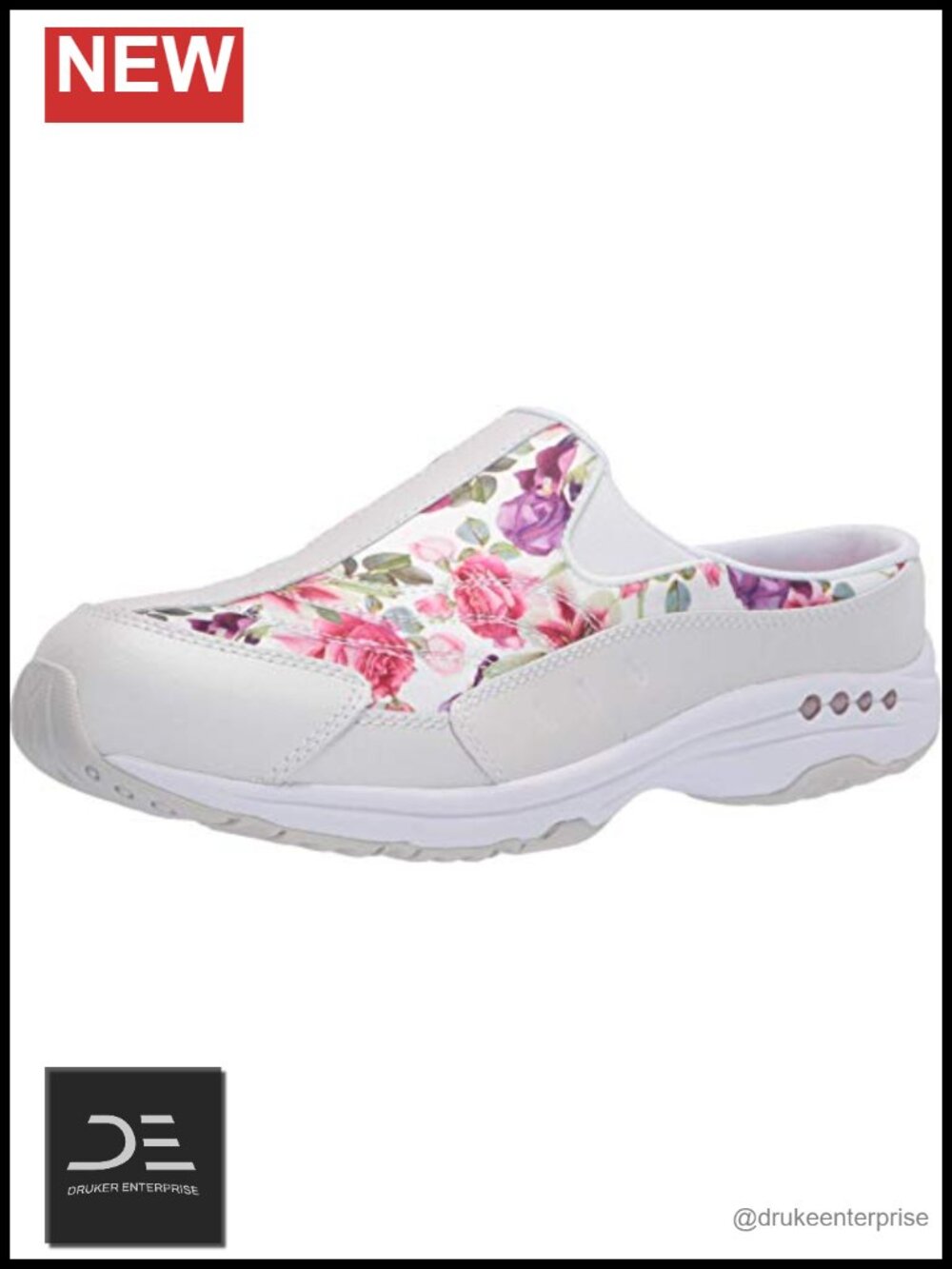 Easy Spirit Women's Traveltime Mule, Nappa Leather, EVA Midsole, Foam Insole,